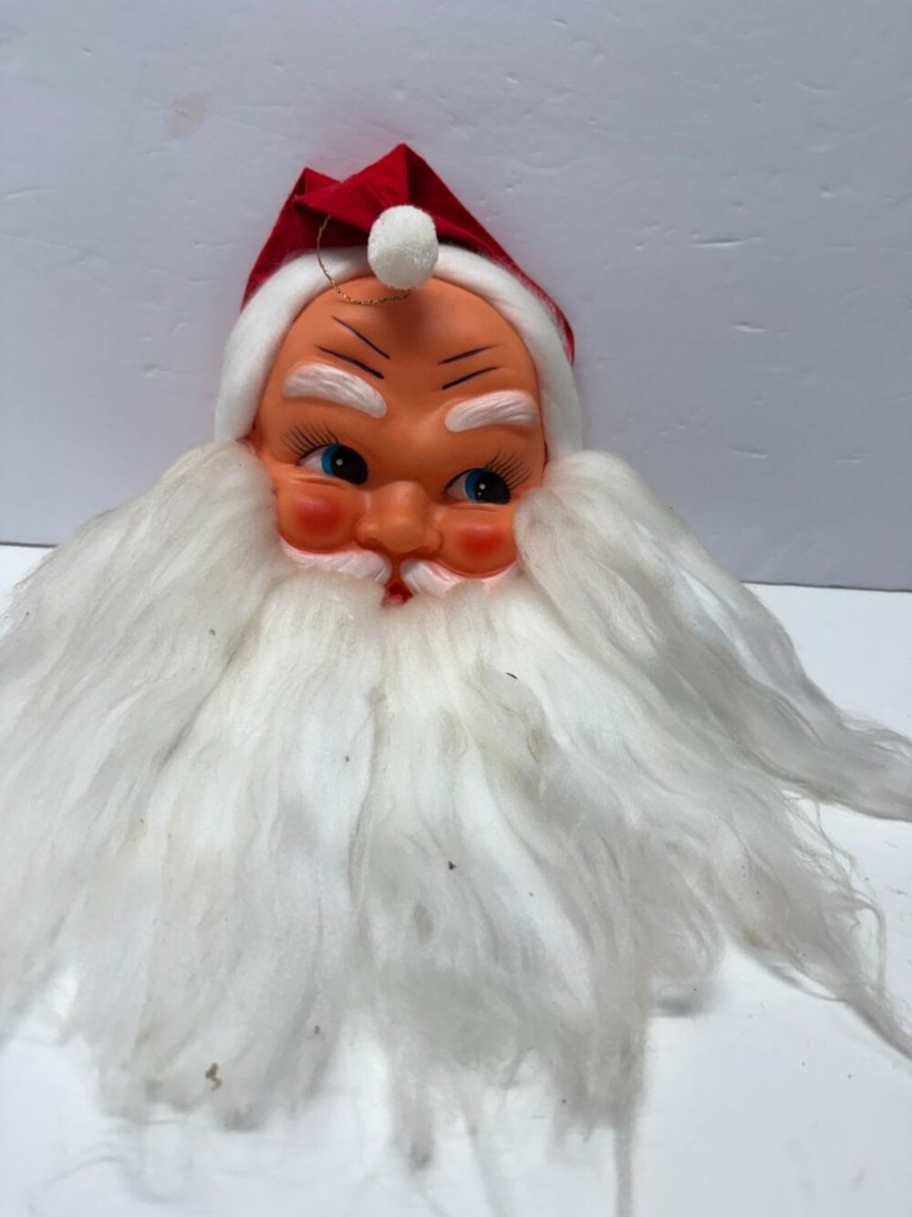 Vtg Santa Molded Hanging Santa Face 60's